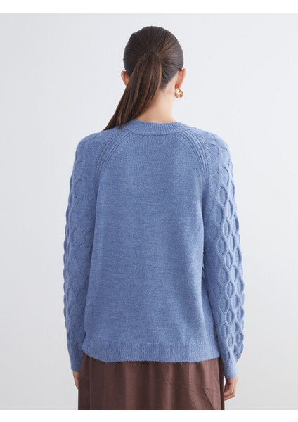 Yeni Sezon Bisiklet Yaka Kendinden Desenli Kadın Triko Kazak fırsatları