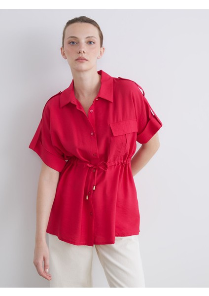 Yeni Sezon Armürlü Oversize Kadın Gömlek