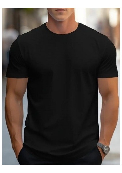 Erkek Kısa Kollu Bisiklet Yaka Iki Iplik Bluz