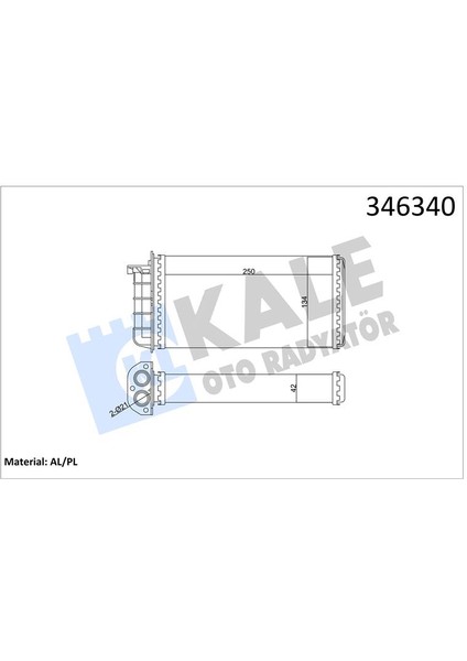 Kalorifer Radyatörü Bravo 95-01 Brava 95-01 Marea 96-02 250X140X42