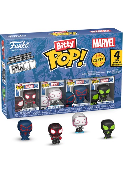 Funko Bitty Pop: Marvel - Spiderman - Miles Morales 4'lü Paket Chase