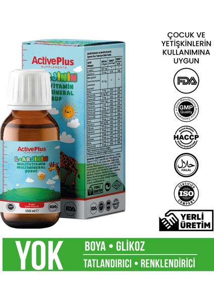 L-Arjinin Multivitamin Şurup 150 ml