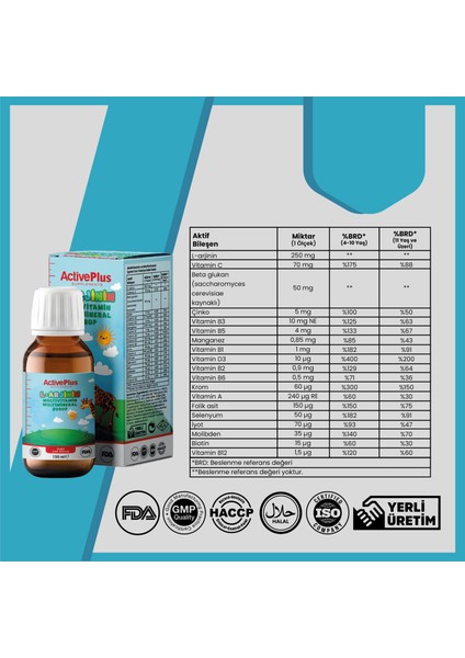 L-Arjinin Multivitamin Şurup 150 ml fırsatları