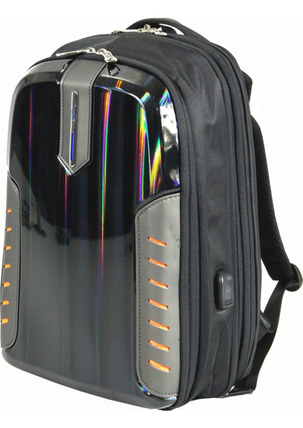 S24138 Polyester Laptop/sırt Çantası Siyah - Turuncu