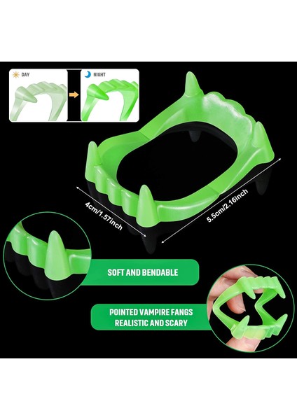 Karanlıkta Parlayan Fosforlu Çift Damak Takma Vampir Dişi (4887) modelleri