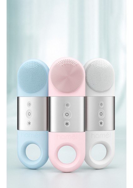 3x Deep Sonic Cleanser -Led Işıklı Titreşimli Isıtma Soğutma Özellikli Yüz Temizleme ve Masaj Cihazı