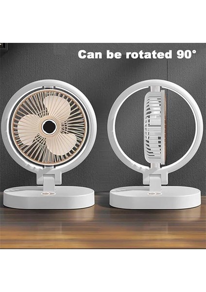 Masaüstü Vantilatör, 3 Renk Işıklı, 4 Hız Kademesi, Ayarlanabilir 90° Dönüş, Sessiz Fan fiyatları