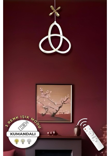 Melis White Gold Kumandalı 3 Renk Modern Sarkıt LED Avize