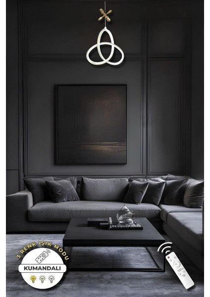 Melis White Gold Kumandalı 3 Renk Modern Sarkıt LED Avize fırsatları