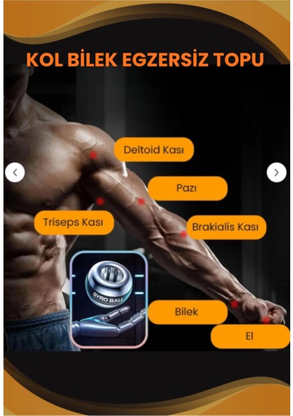 Gyro Ball El Bilek Egzersiz Topu Kol Kuvvet Güç Topu Powerball Kas Geliştirici fiyatları