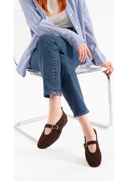 Vitus Kahverengi Süet Deri Kadın Babet fiyatları