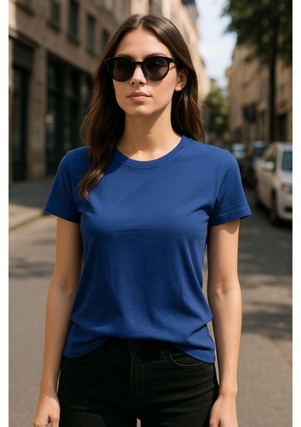 Kadın %100 Organik Pamuklu Relaxed Yıkamalı T-Shirt Bisiklet Yaka Kısa Kollu Kadın Basic Tişört indirimleri