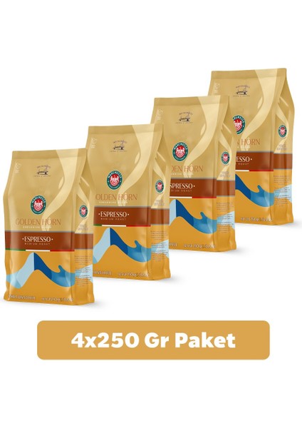Espresso Golden Horn Blend 4X250 Gr. (Çekirdek Veya Öğütülmüş) Kahve