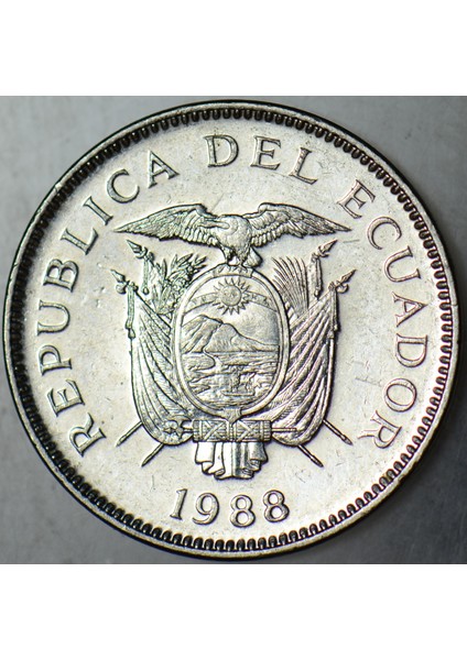 Ekvador 5 Sucre 1988 Bu Tipin Basıldığı Ilk Yıl. Çilaltı