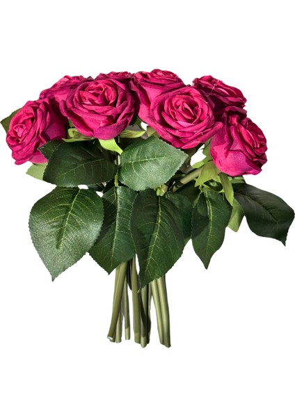 Mürdüm Yapay Islak Gül Demeti 12'li