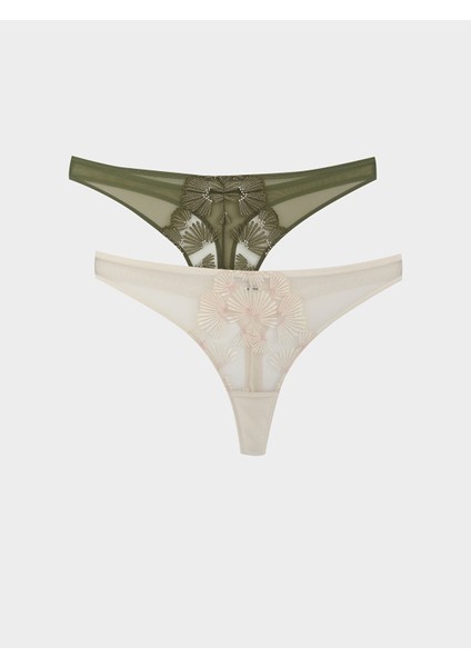 Yeni Sezon Dantelli Fantezi Tanga Külot 2'li