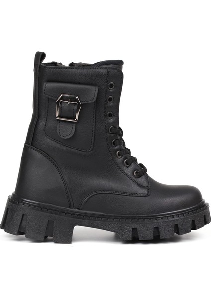 Kadın Siyah Postal Bot – Kalın Taban Fermuarlı Bağcıklı Cepli Tokalı Rahat Günlük Şık ve Dayanıklı fırsatları