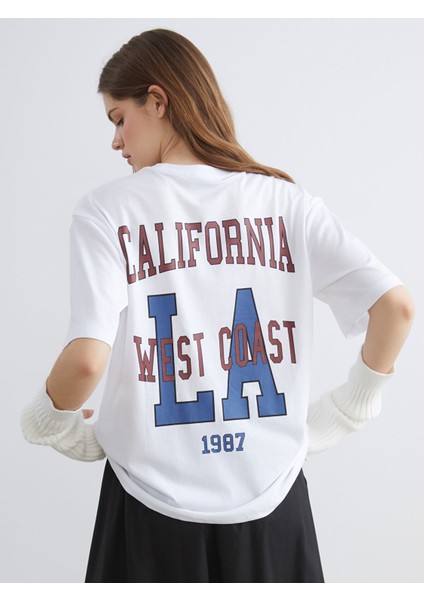 Yeni Sezon Bisiklet Yaka California Baskılı Kadın Tişört fiyatları