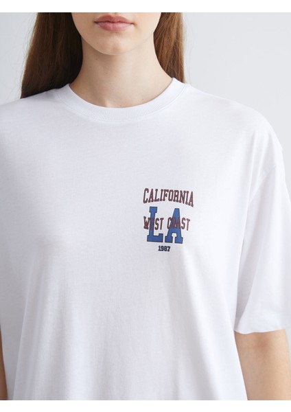 Yeni Sezon Bisiklet Yaka California Baskılı Kadın Tişört indirimleri