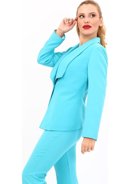 Amerikan Yaka Klasik Ceket-Turkuaz fiyatları