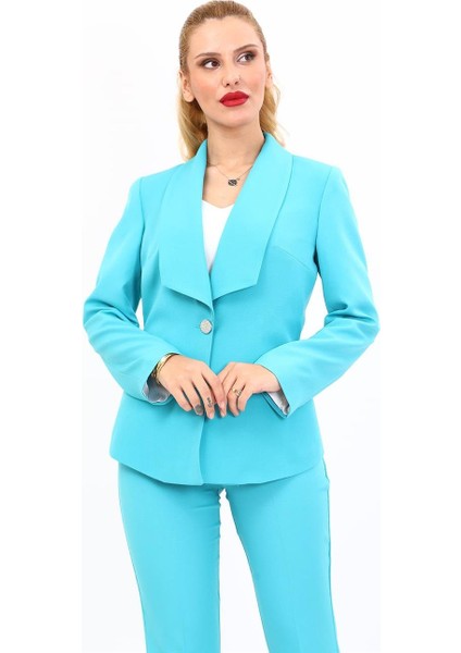 Amerikan Yaka Klasik Ceket-Turkuaz indirimleri
