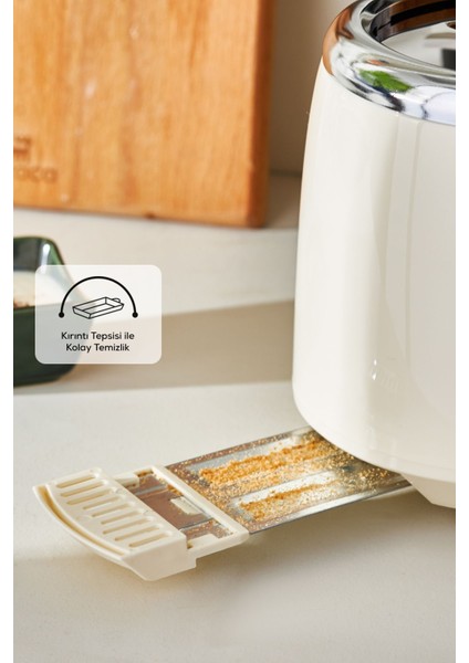 Krem Renkli Ekmek Kızartma Makinesi, Pratik ve Şık Tasarım fırsatları