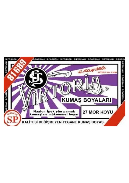 Toz Kumaş Boyası 27 Mor Koyu