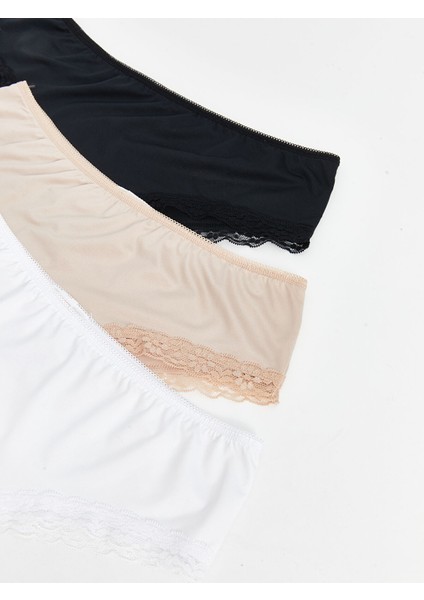 Yeni Sezon Dantel Detaylı Brazilian Külot 3'lü modelleri