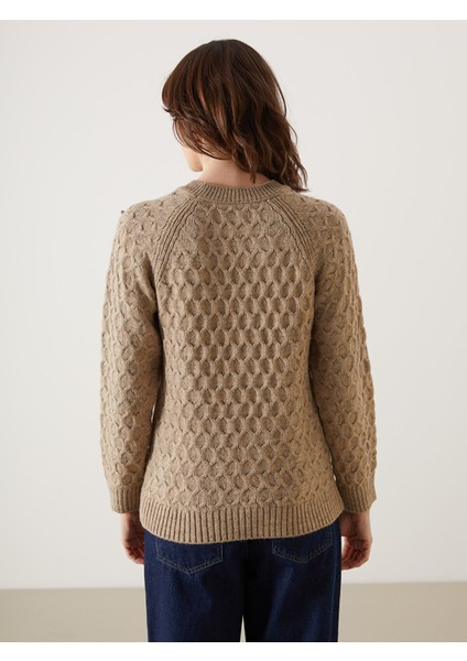 Yeni Sezon Bisiklet Yaka Boncuk Işlemeli Kadın Triko Kazak fırsatları