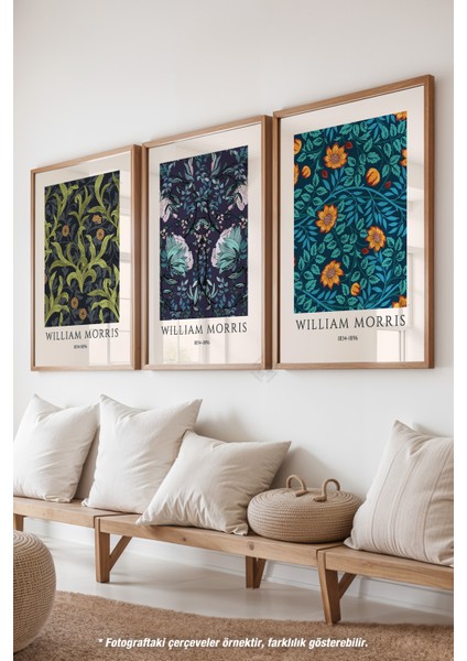Iskandinav 3'lü Ahşap Çerçeveli Poster, Tablo Seti No:42