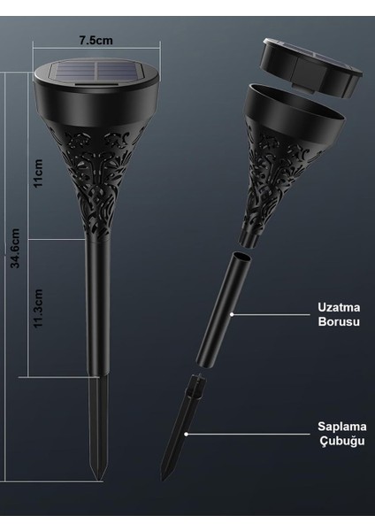 Güneş Enerjili Bahçe / Çim Aydınlatma 6 Adet / GT-SL17N fırsatları