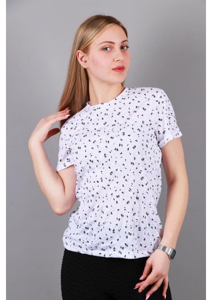 Kadın Bisiklet Yaka T-Shirt Tşört modelleri