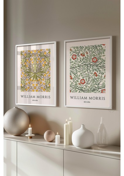 William Morris 2'li Beyaz Çerçeveli Poster, Tablo Seti No:21 fiyatları