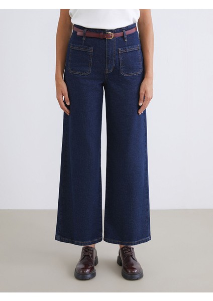 Yeni Sezon Beli Kemerli Wideleg Kadın Jean Pantolon fiyatları