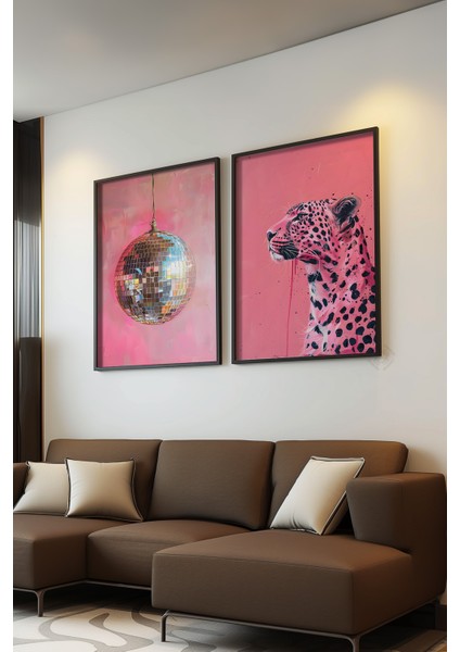 Modern 2'li Siyah Çerçeveli Poster, Tablo Seti No:5