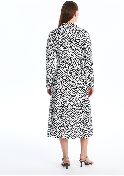 Yeni Sezon Desenli Uzun Kollu Kadın Gömlek Elbise fırsatları