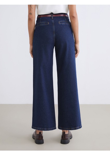 Yeni Sezon Beli Kemerli Wideleg Kadın Jean Pantolon fırsatları