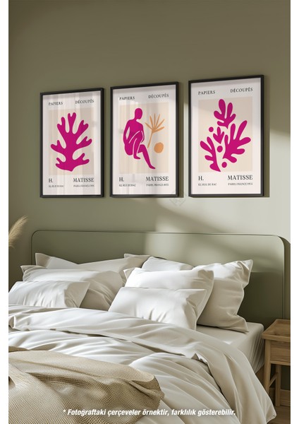 Matisse Modern 3'lü Siyah Çerçeveli Poster, Tablo Seti No:23 fiyatları