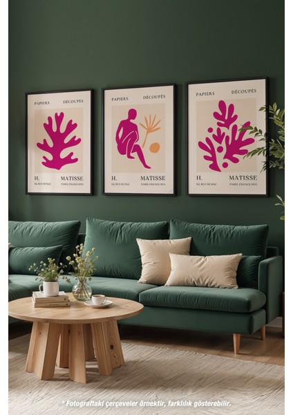 Matisse Modern 3'lü Siyah Çerçeveli Poster, Tablo Seti No:23 modelleri