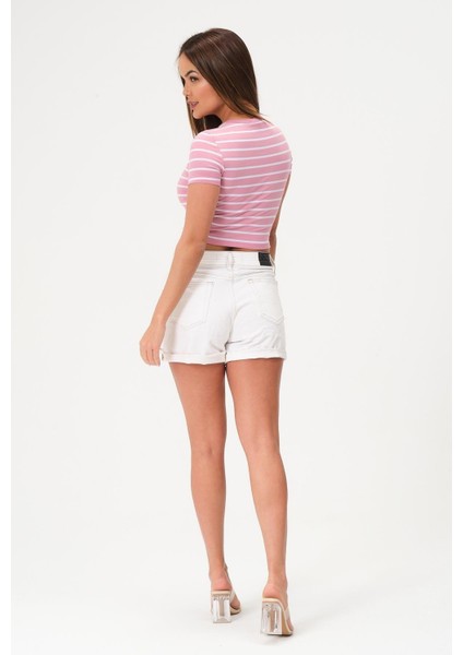 Kadın Crop Bluz Bisiklet Yaka Krop fırsatları