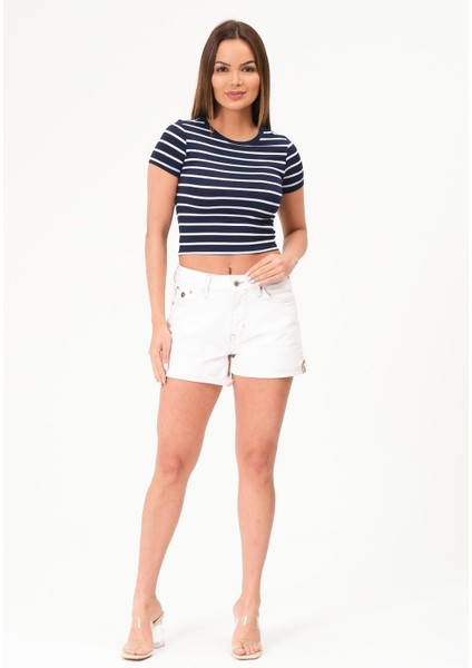 Kadın Crop Bluz Bisiklet Yaka Krop fiyatları