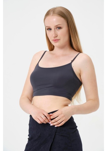 Kadın Kısa Crop Askılı Krop
