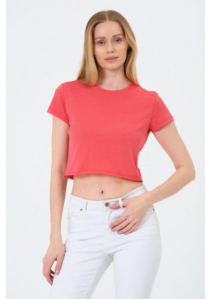 Kadın Kısa Kollu Oversize Crop