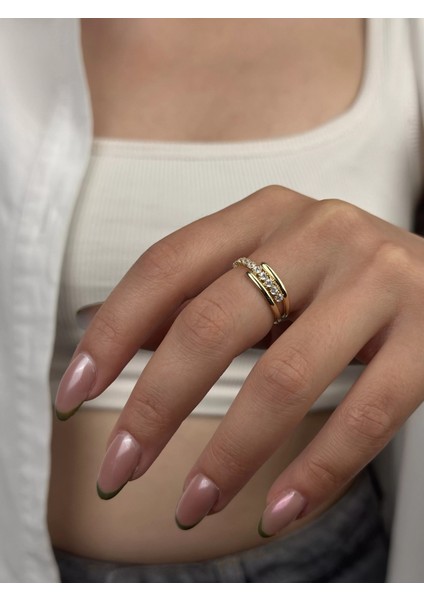 14 Ayar Altın Taşlı Yüzük 970