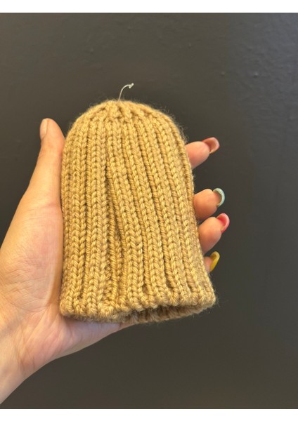 Triko Örme Amigurumi Bebek Şapkası Oyuncak Bebek Şapka 14X8 cm
