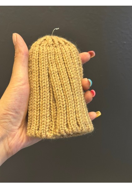 Triko Örme Amigurumi Bebek Şapkası Oyuncak Bebek Şapka 14X8 cm modelleri