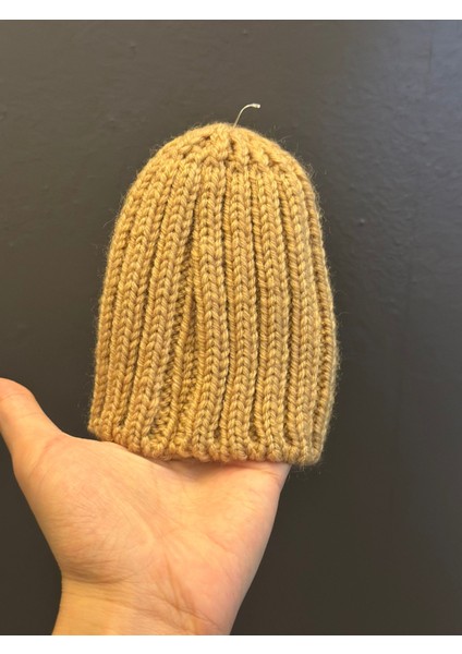 Triko Örme Amigurumi Bebek Şapkası Oyuncak Bebek Şapka 14X8 cm fırsatları
