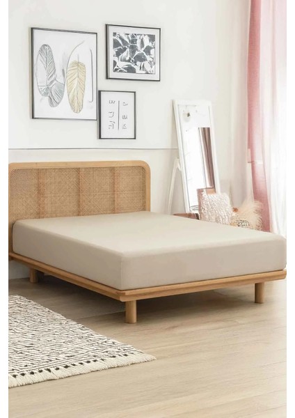 Vona %100 Pamuk Lastikli Çift Kişilik Tek Kişilik Battal Boy Penye Çarşaf