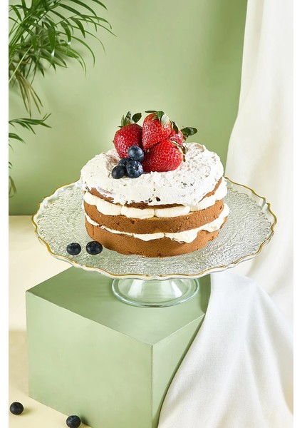 Goblen 28 cm Şeffaf Ayaklı Pasta Tabağı Standı fiyatları