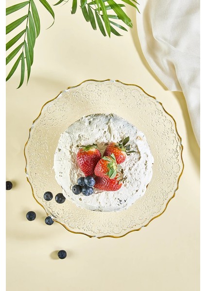 Goblen 28 cm Şeffaf Ayaklı Pasta Tabağı Standı modelleri